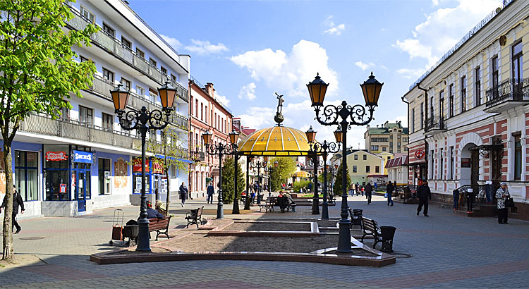 Пешеходная улица Советская в Бресте